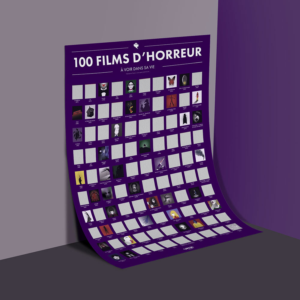 Affiche à gratter - 100 films d'horreur - #winning, Nouveauté