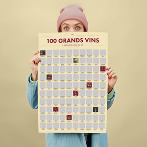 Poster à Gratter 100 Grands Vins à boire dans sa vie