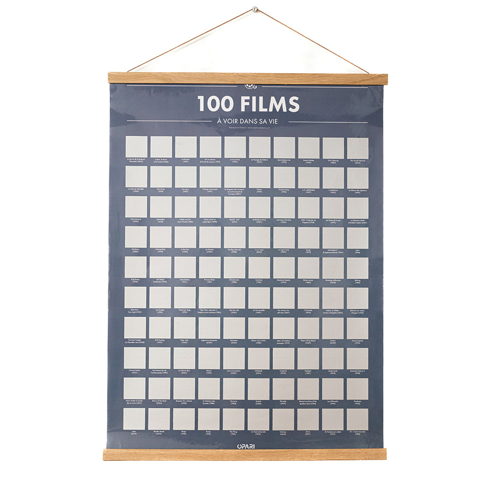 Poster Top 100 Films à gratter – Liste des films de tous les temps